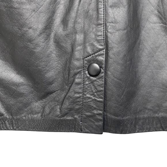 Vintage Elizabeth Womens Size 7/8 Black Leather High Waist Pencil Skirt - Picture 5 of 7